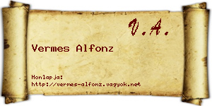 Vermes Alfonz névjegykártya